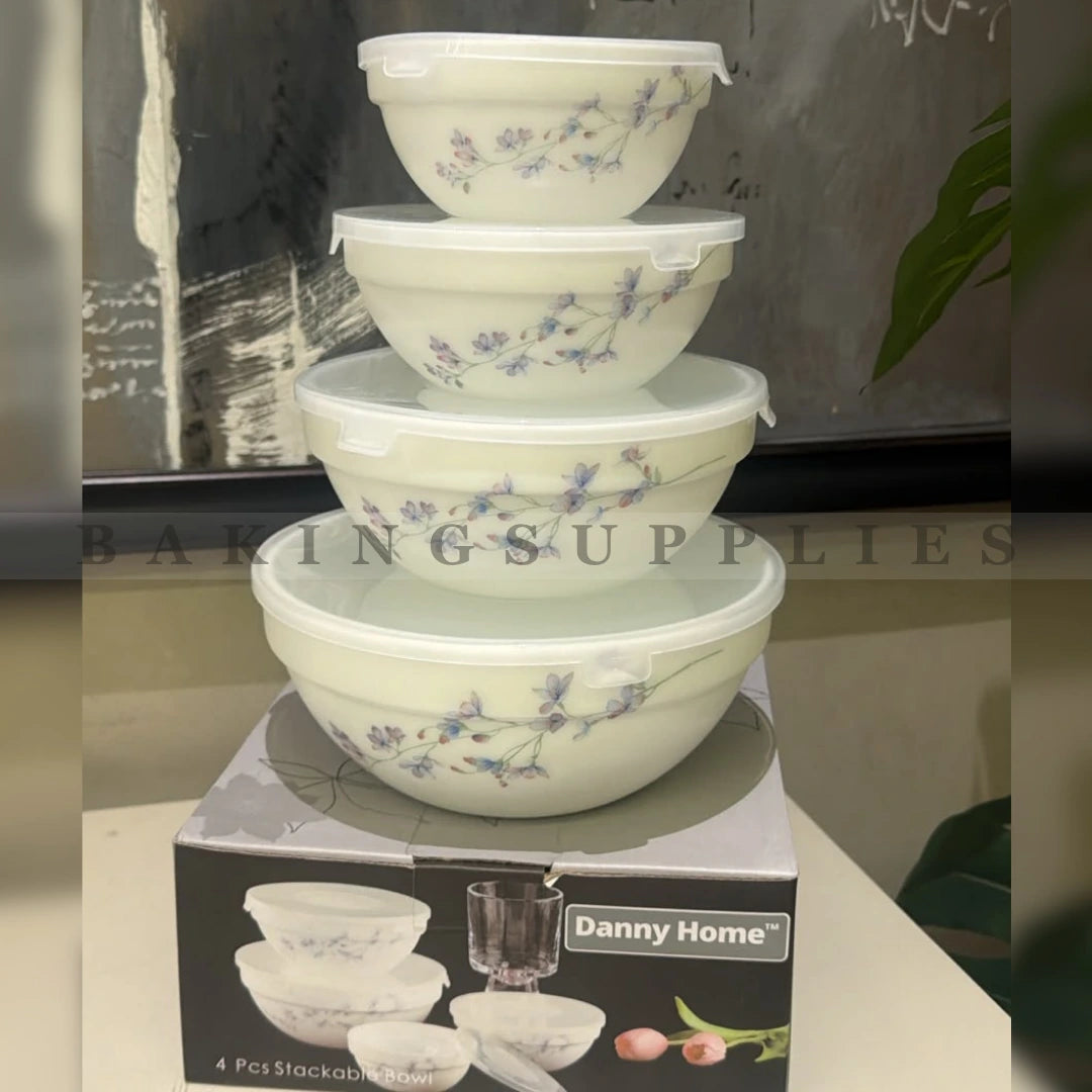 Danny Home 4 Piece Glass Bowl Set with Lids