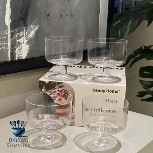 Mini Trifle Bowl Set – 4 Glass Bowls (400 ml each)