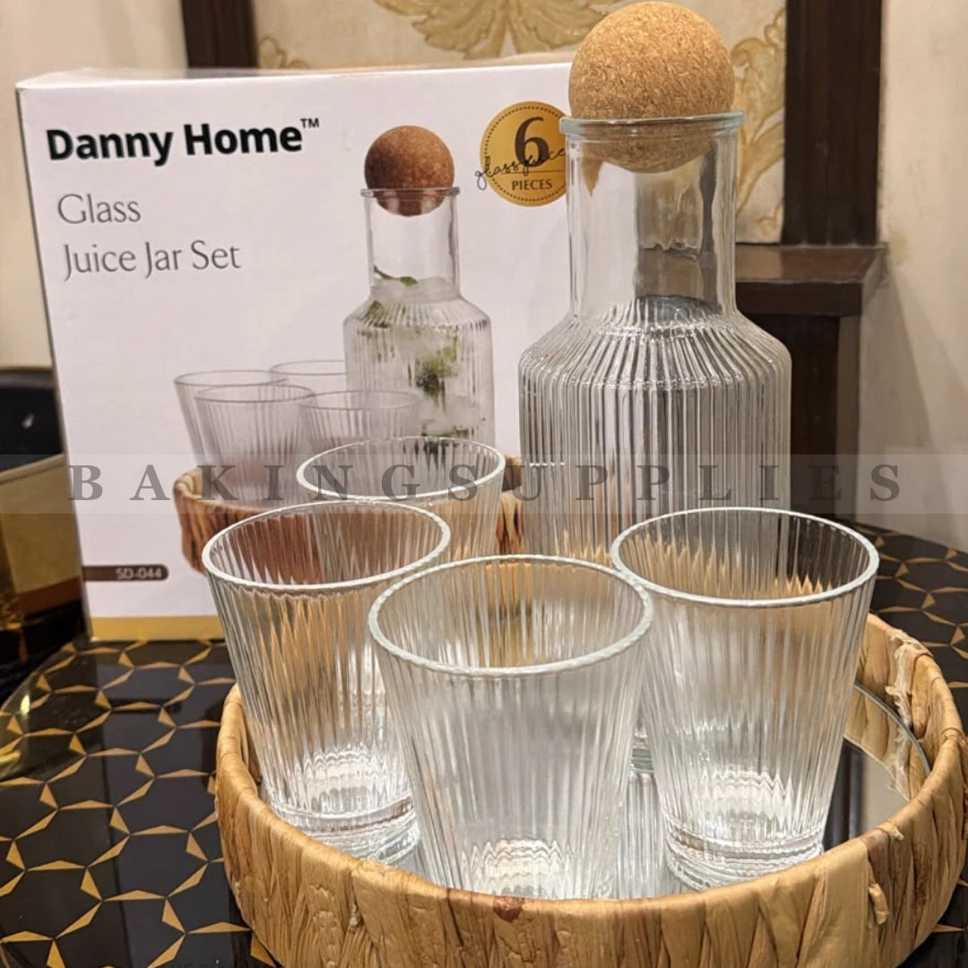 Danny Home 6-Piece Glass Water Set | Premium Juice Jar Set