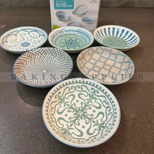 Danny Home 6-Piece Porcelain Saucer Set | Sauce & Condiment Saucers