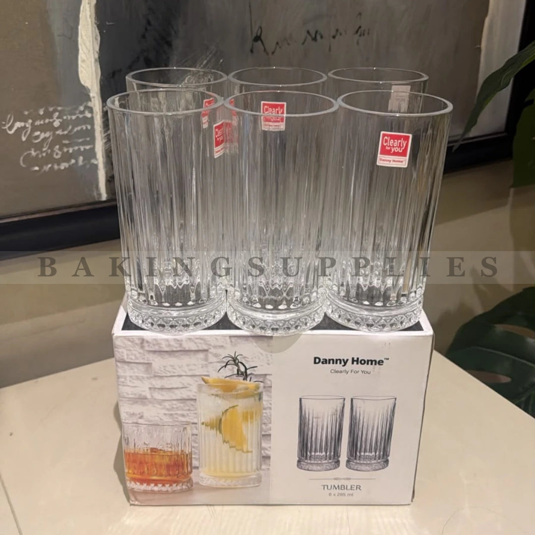Danny Home 6 Piece Glass Tumbler Set 285ml
