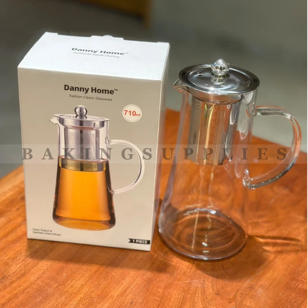 Danny Home Glass Tea Kettle 710ml with Infuser