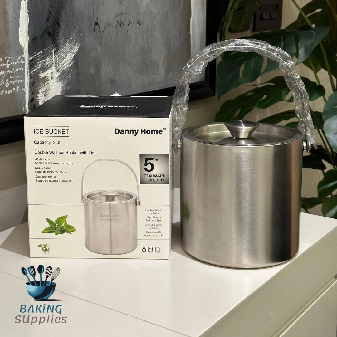 Danny Home Double Wall Stainless Steel Ice Bucket – 2.0 L