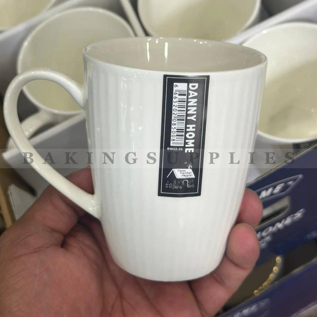 Danny Home White Ceramic Tea Cups - Set of 6