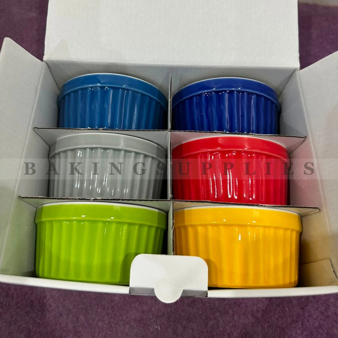 Danny Home Porcelain Ramekins Set of 6 | Oven Safe Baking Bowls