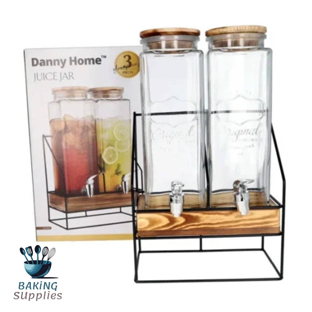 Danny Home Beverage Jars with Tap & Dual Stands – 2340 ml