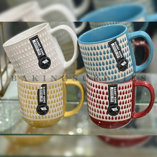 Danny Home Mug Set of 4 Patterned Ceramic Mugs
