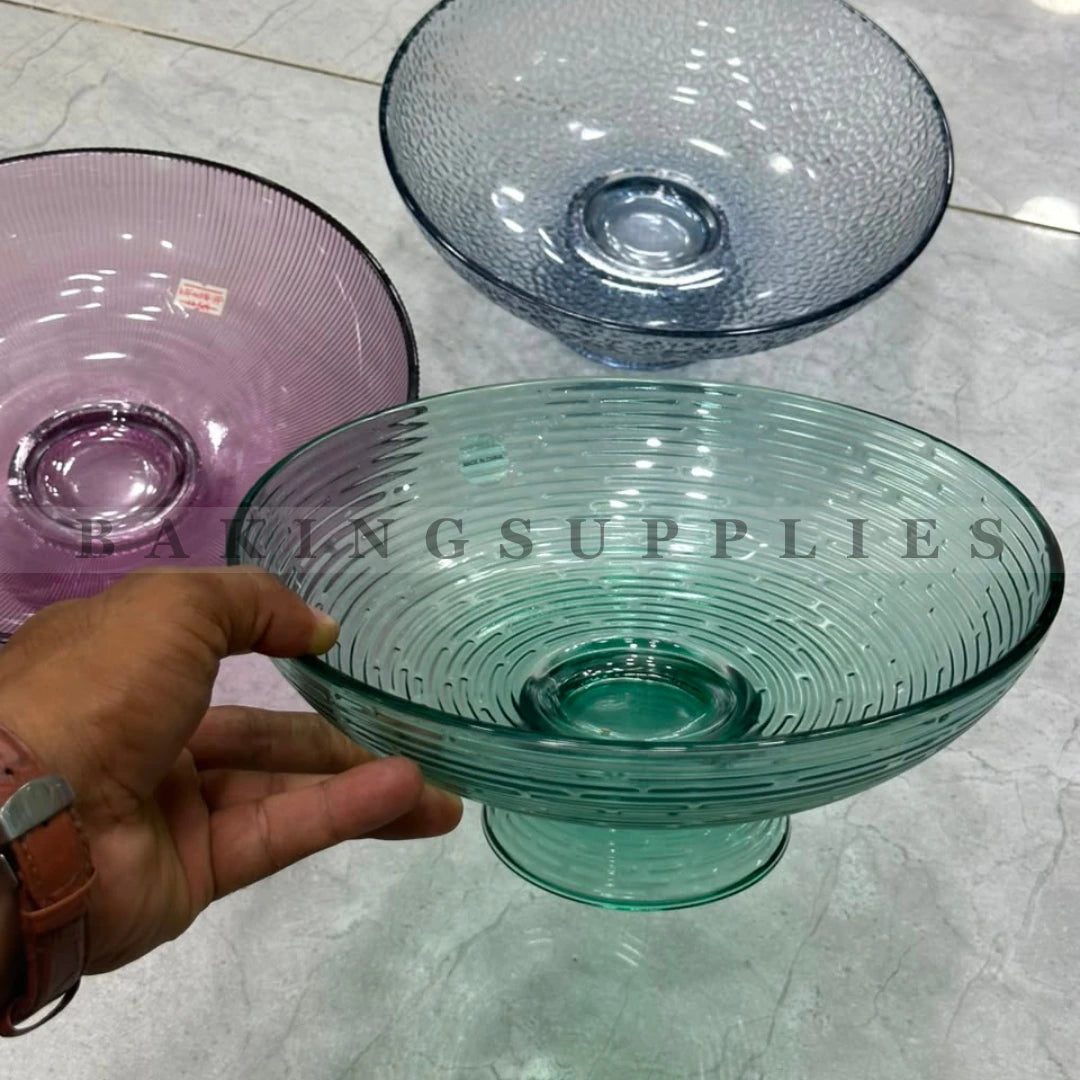Deep Glass Bowl with Stand