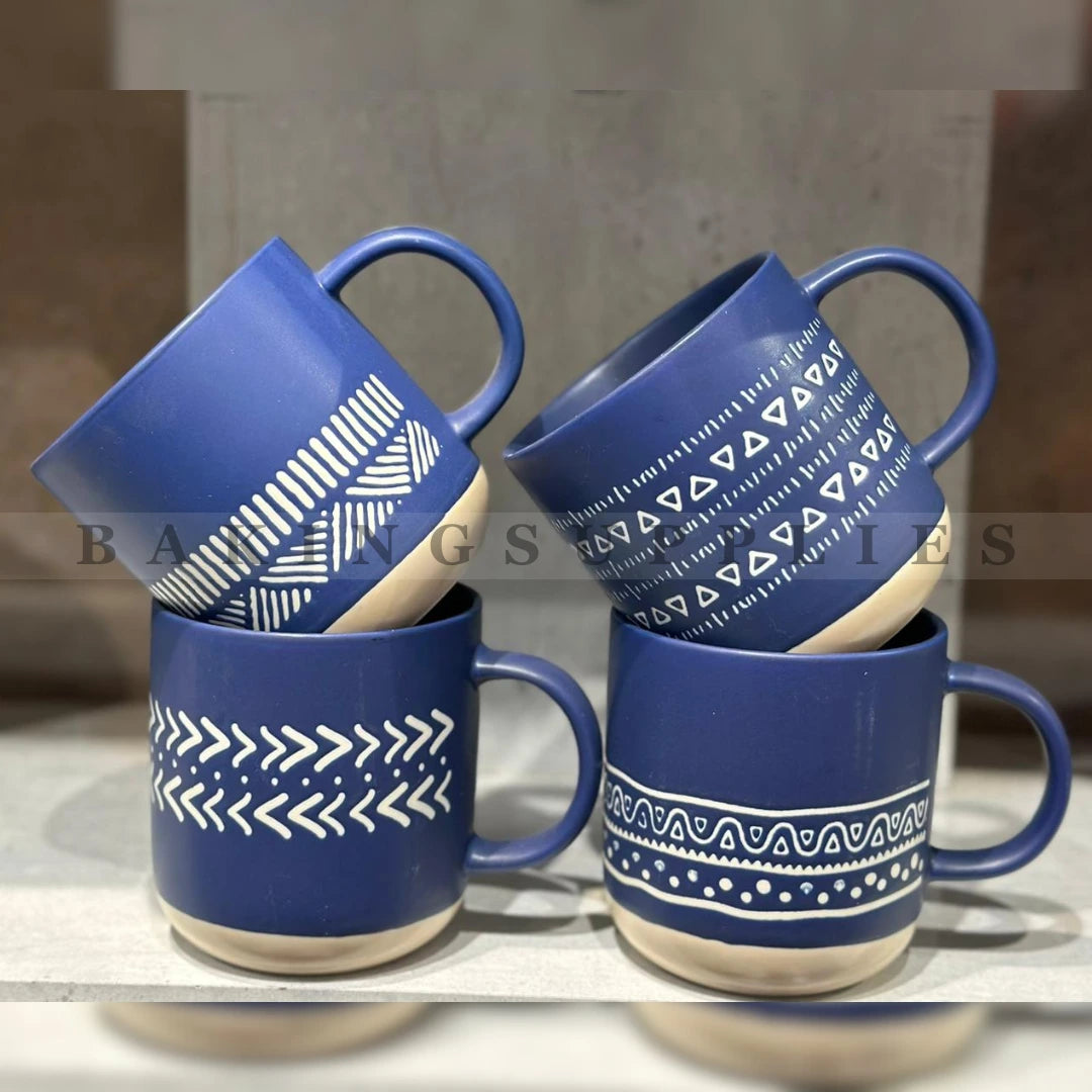 4 Piece Ceramic Mug Set