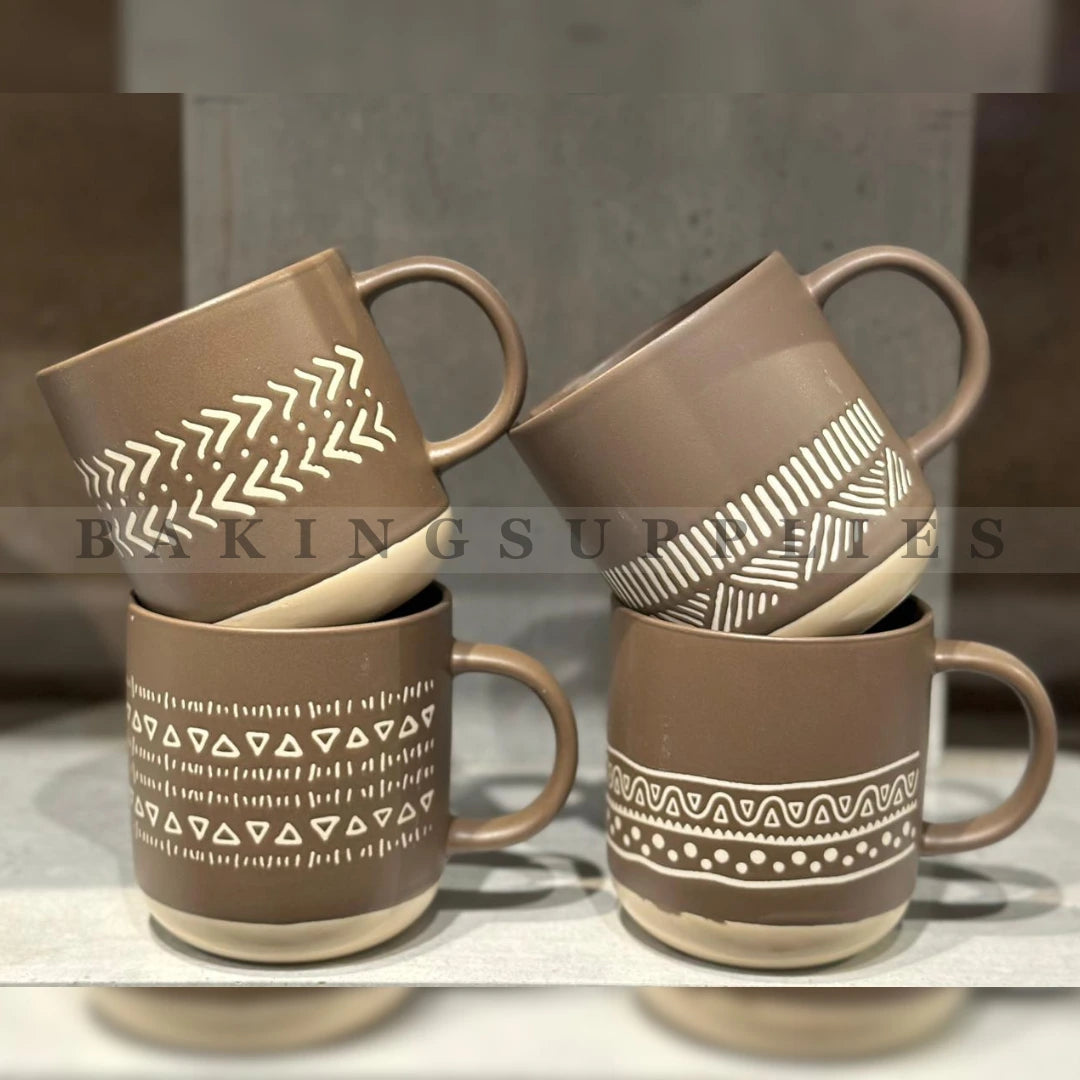 4 Piece Ceramic Mug Set