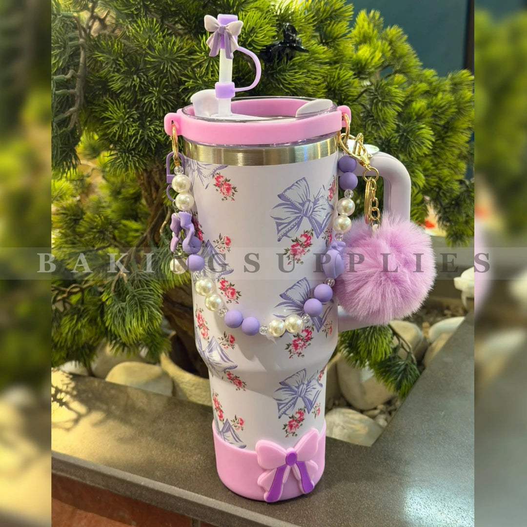 Tumbler with Straw and Charms