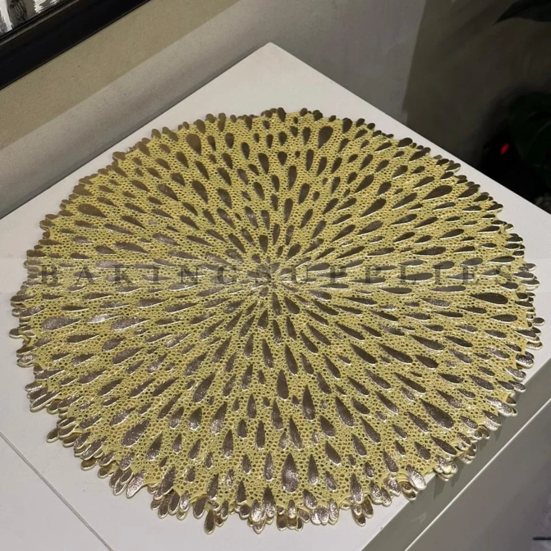 Set of 6 Luxury Gold Round Placemats