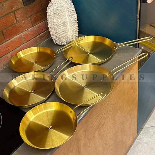 Golden Stainless Steel Frying Pan
