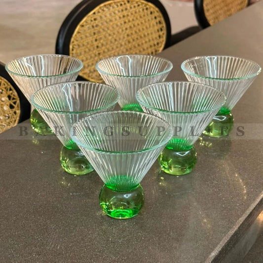 Crystal Glass Dessert Bowls Set of 6 | Premium Ice Cream & Dessert Cups