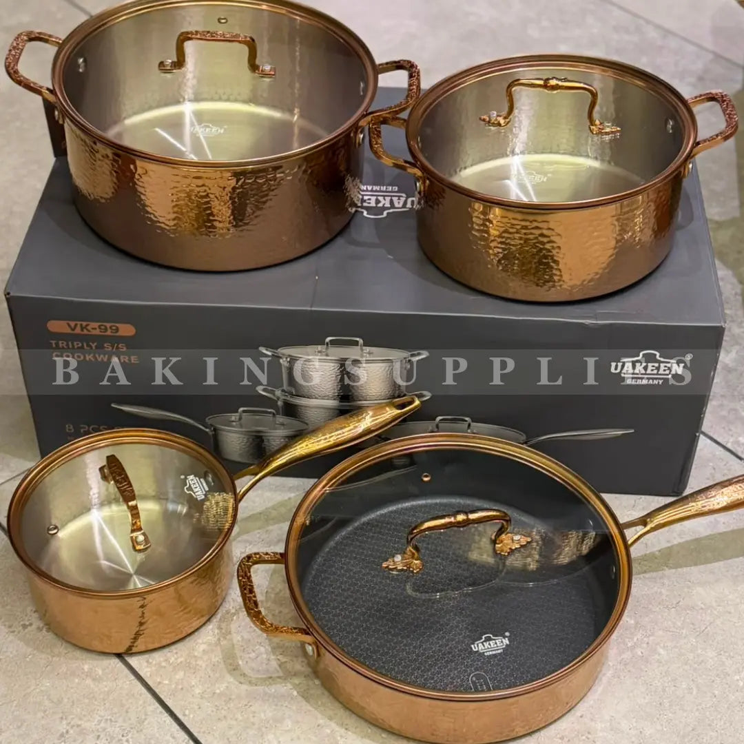 Uakeen 8 Piece Triply Stainless Steel Cookware Set | Premium Cookware
