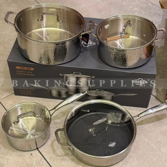 Uakeen 8 Piece Triply Stainless Steel Cookware Set | Premium Cookware