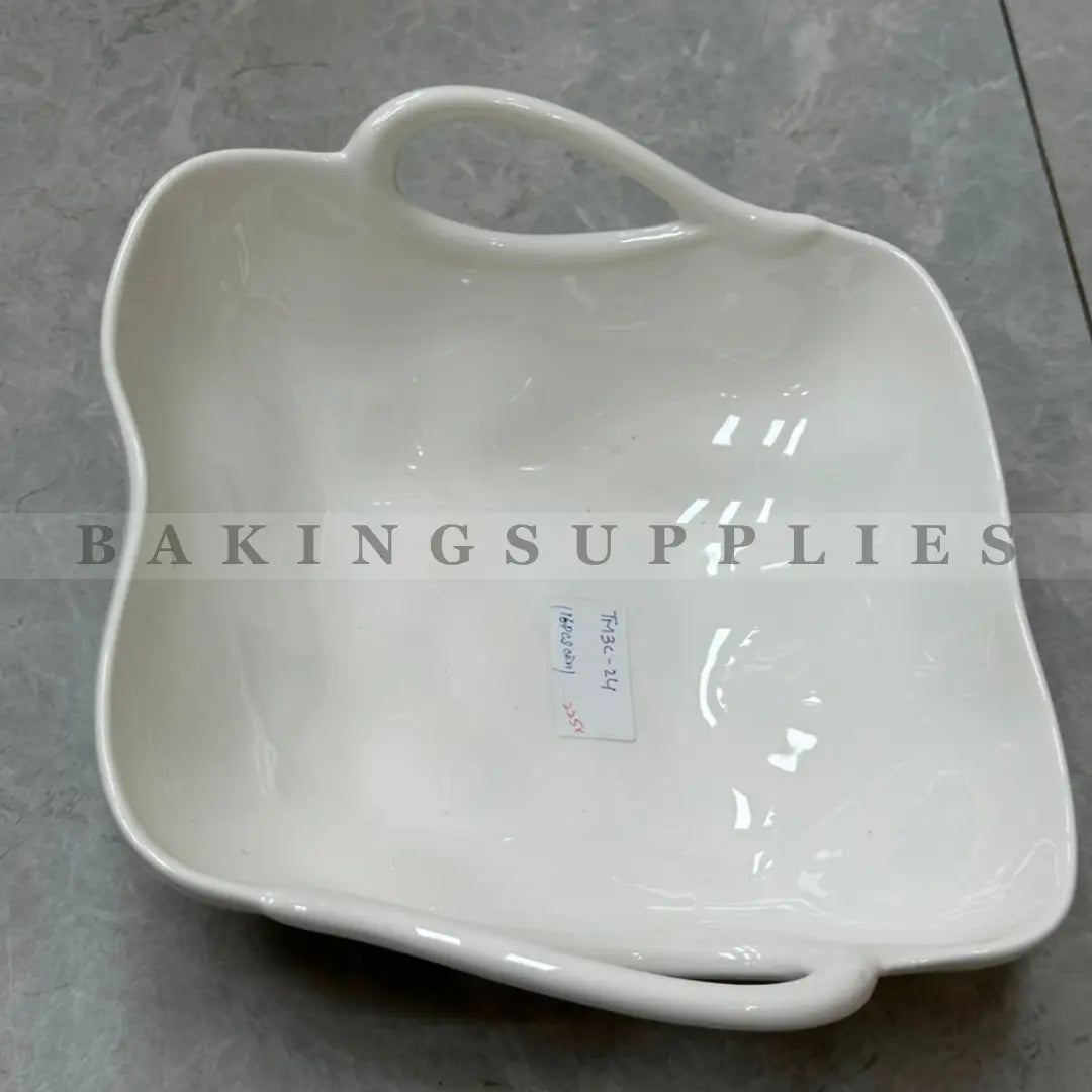 White Ceramic Serving Bowl - 2 Elegant Styles