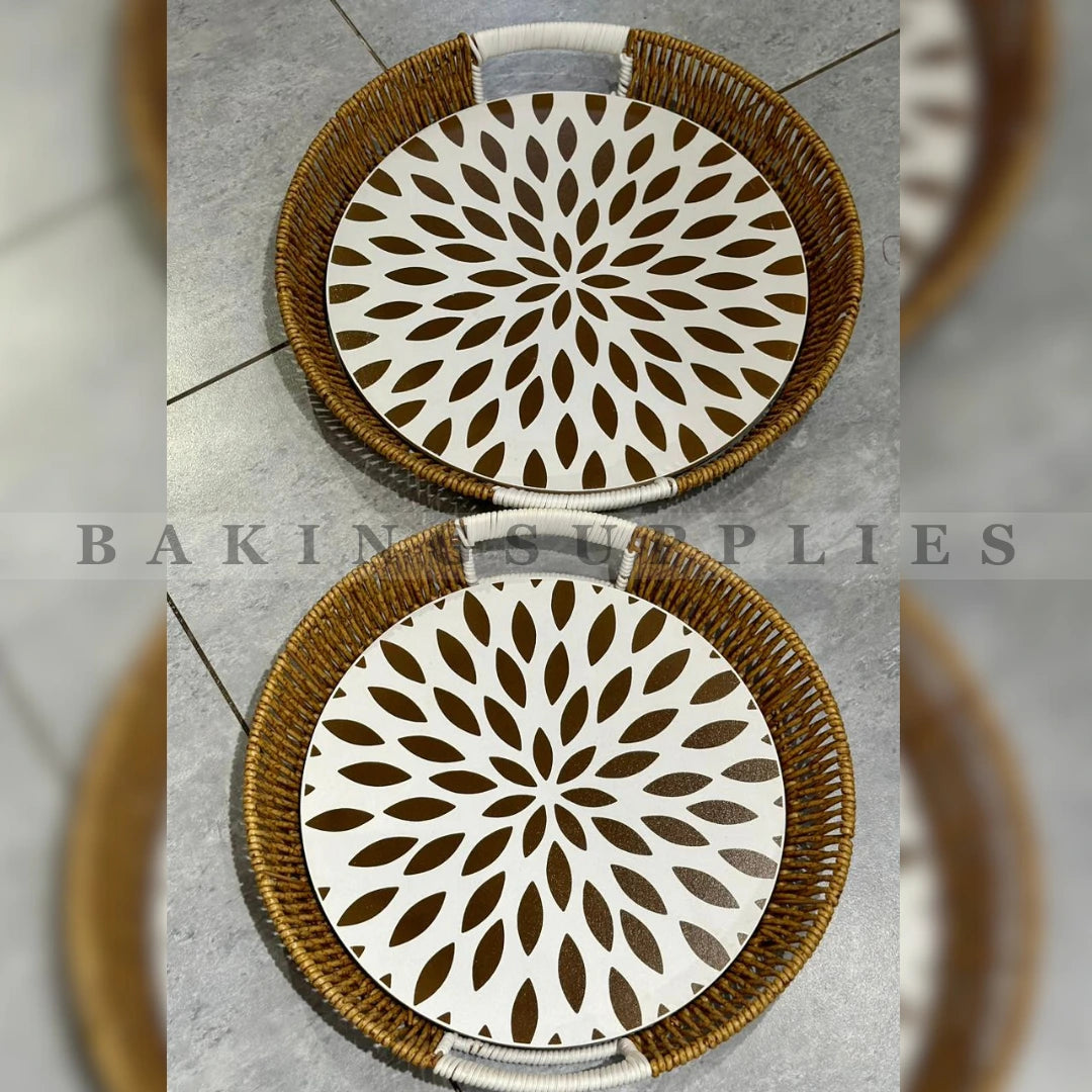 Handwoven Rattan Serving Basket Set of 2