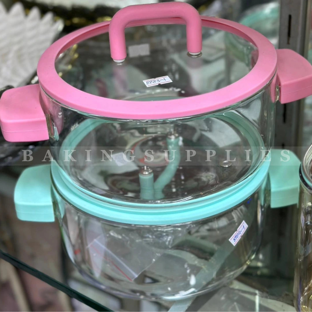 Heat Proof Glass Handi with Lid & Handles