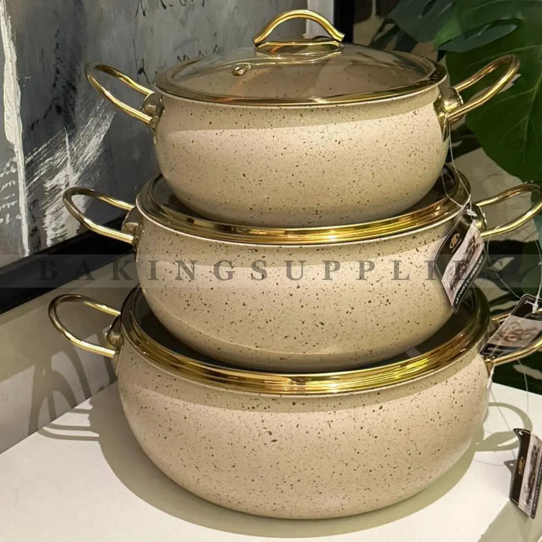 High Quality Marble Coated Granite 6 Pcs Cookware Set
