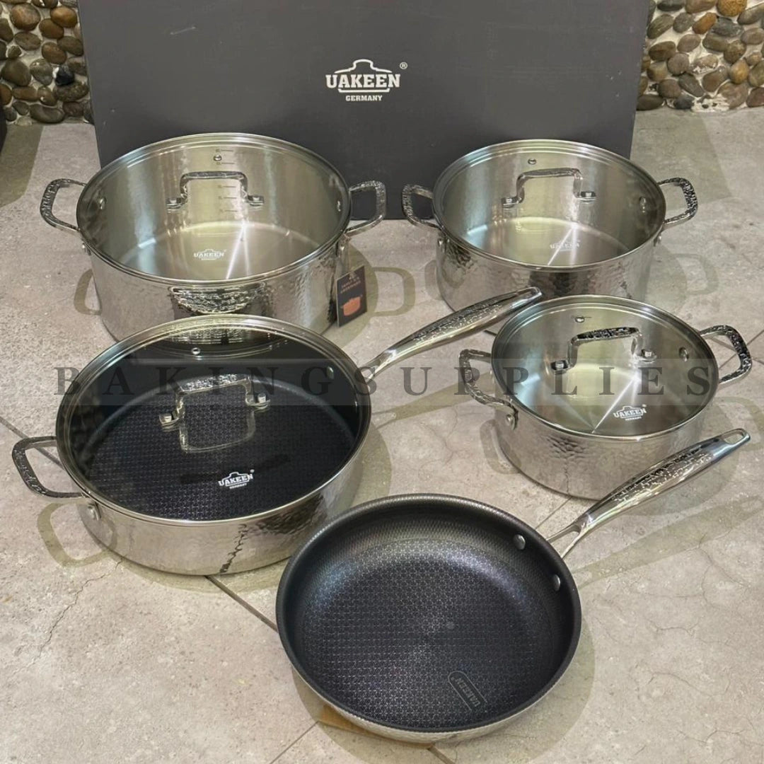 Imported 9PCS Honeycomb Triply Stainless Steel Cookware Set – VK-98 Premium Series