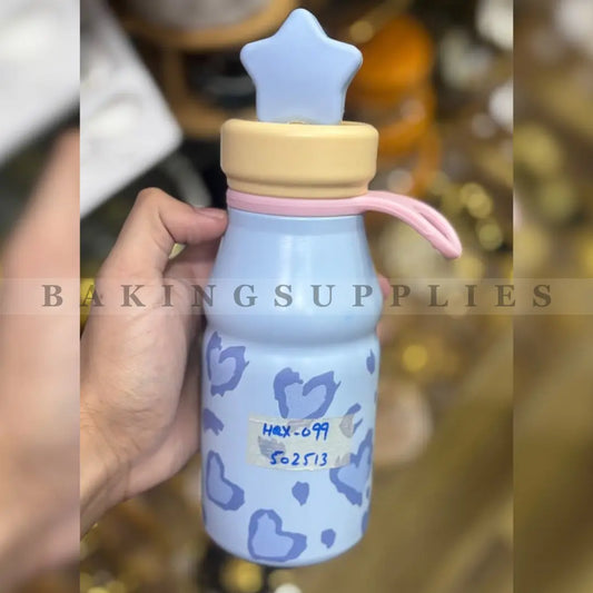 Kids Star Water Bottle with Handle Light Blue