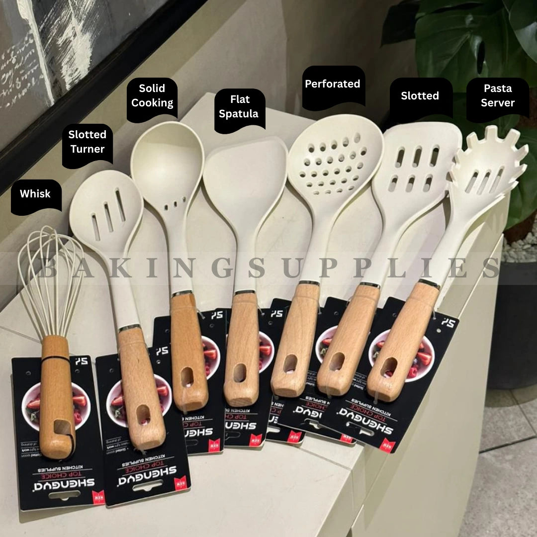 Imported Kitchen Cooking Spoon with Wooden Handle