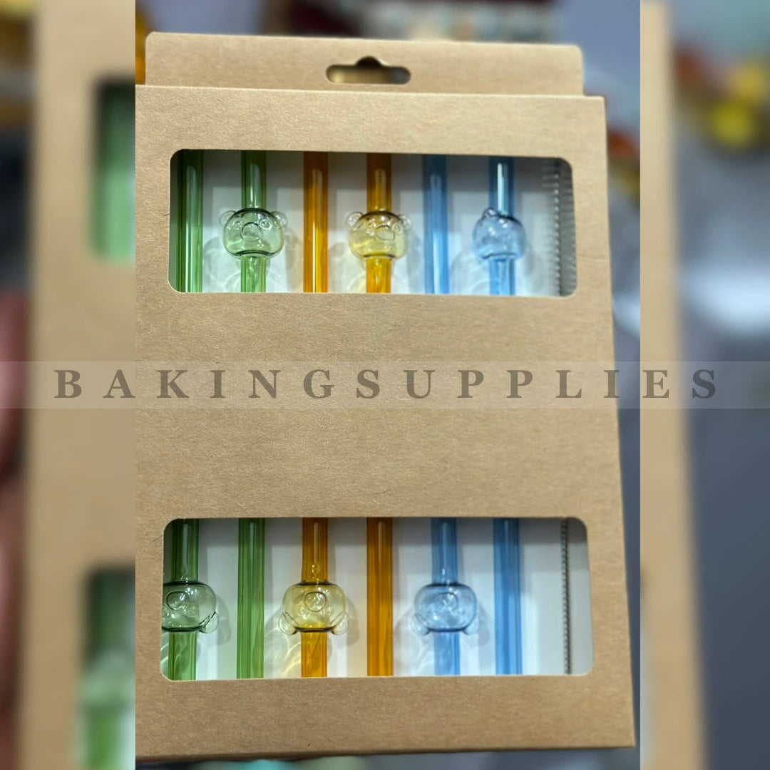 Decorative Reusable Glass Drinking Straws - 3 Stylish Designs