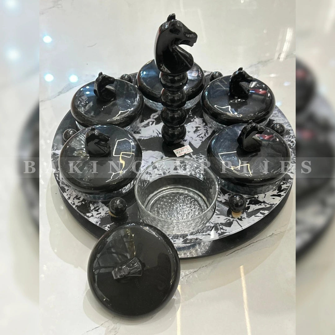 Luxury Black Horse Dry Fruit Serving Set