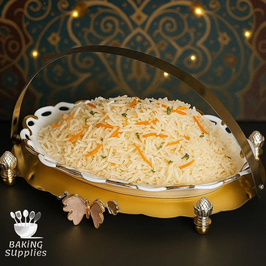 Luxury Gold-Rimmed Oval Serving Platter