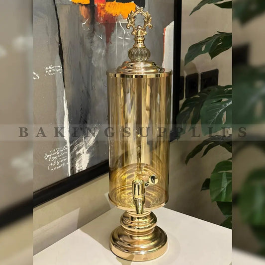 Luxury Gold Beverage Dispenser with Stand & Tap