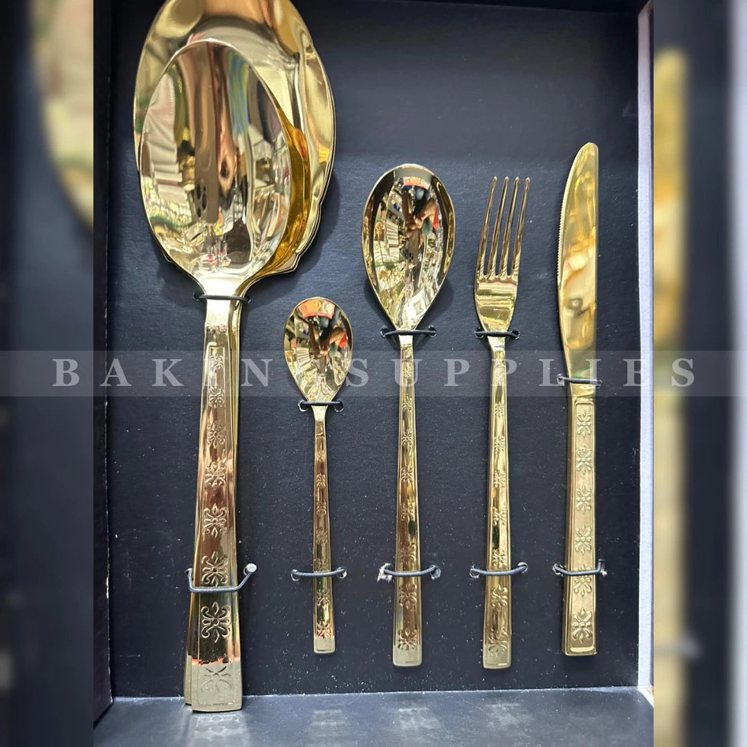 AYD 36-Piece Spoon Set (Serves 8) | Premium Gold & Silver Cutlery