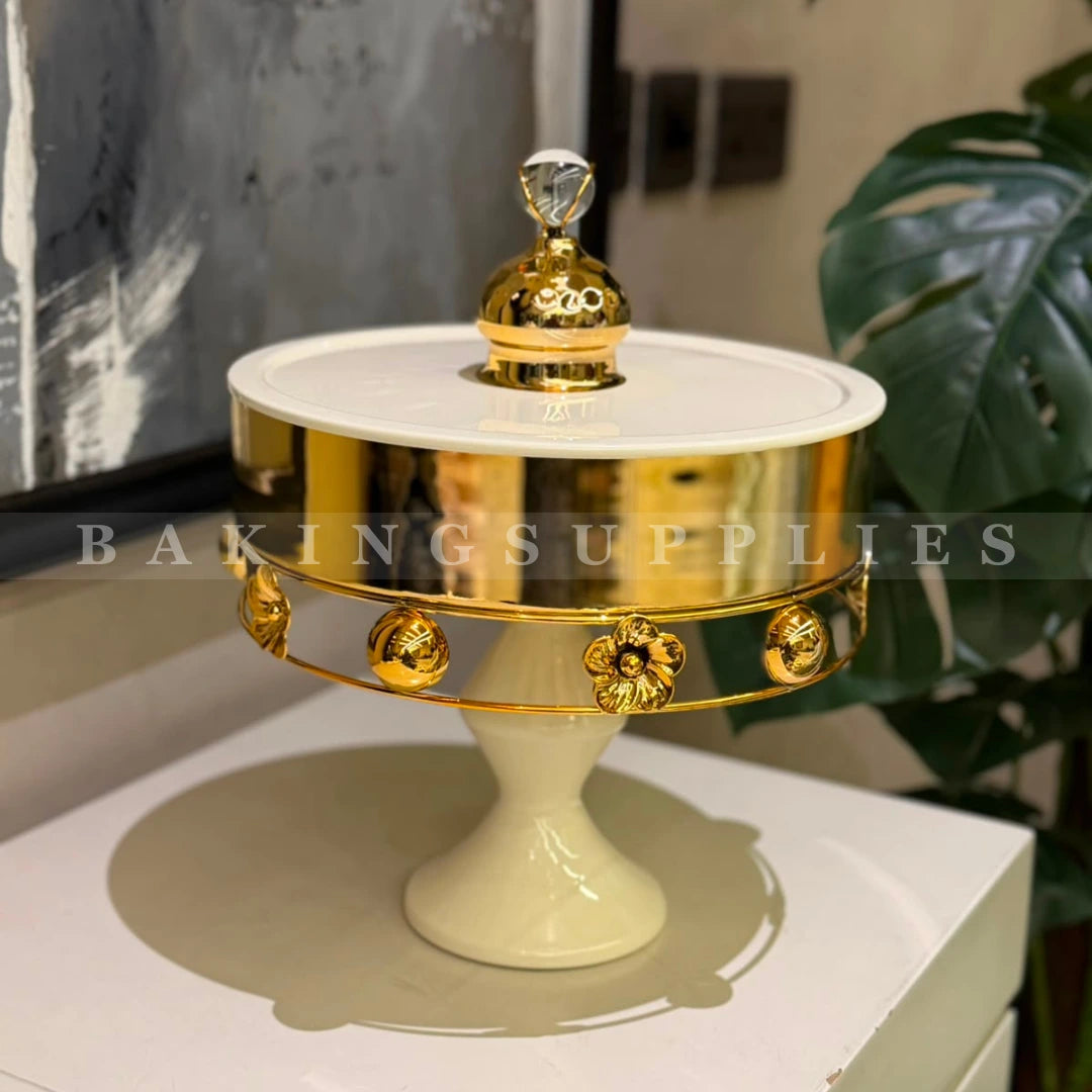 Luxury Gold Metal Platter with Lid