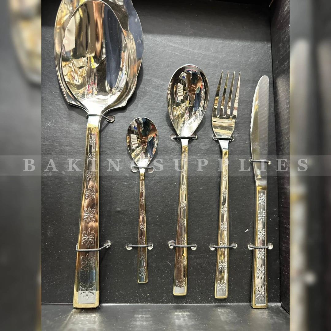 AYD 36-Piece Spoon Set (Serves 8) | Premium Gold & Silver Cutlery