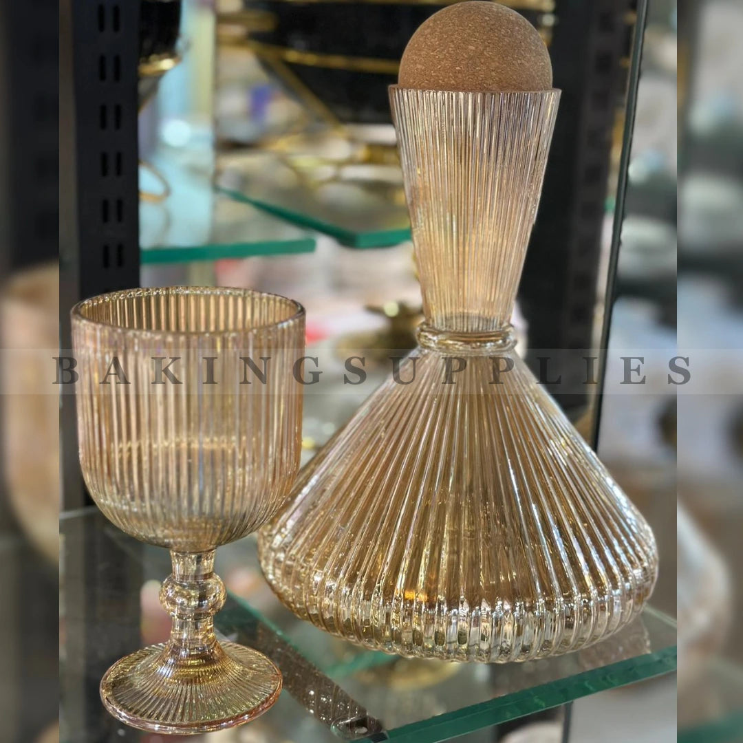 Luxury Ribbed Glass 7-Piece Water Set