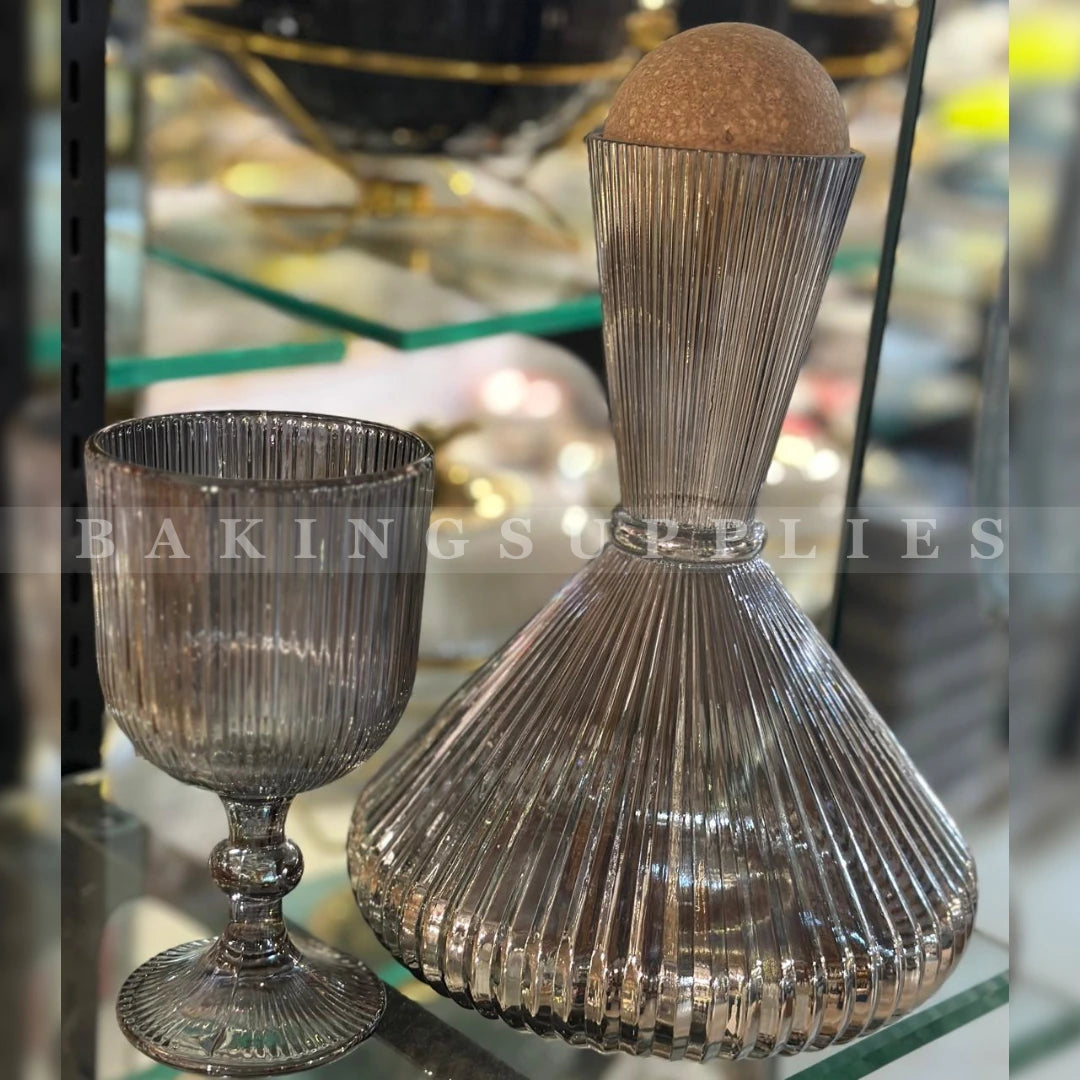Luxury Ribbed Glass 7-Piece Water Set