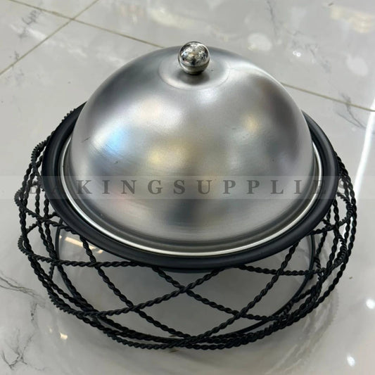 Luxury Round Metal Serving Platter with Lid
