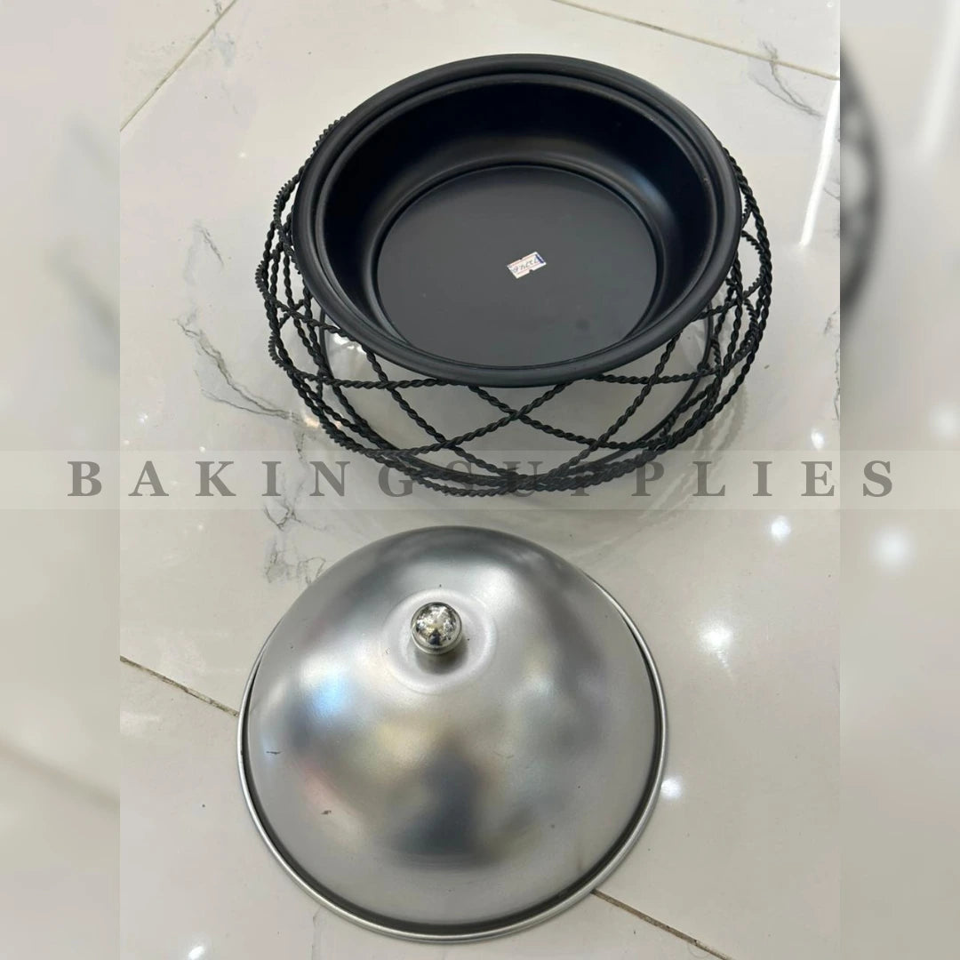 Luxury Round Metal Serving Platter with Lid