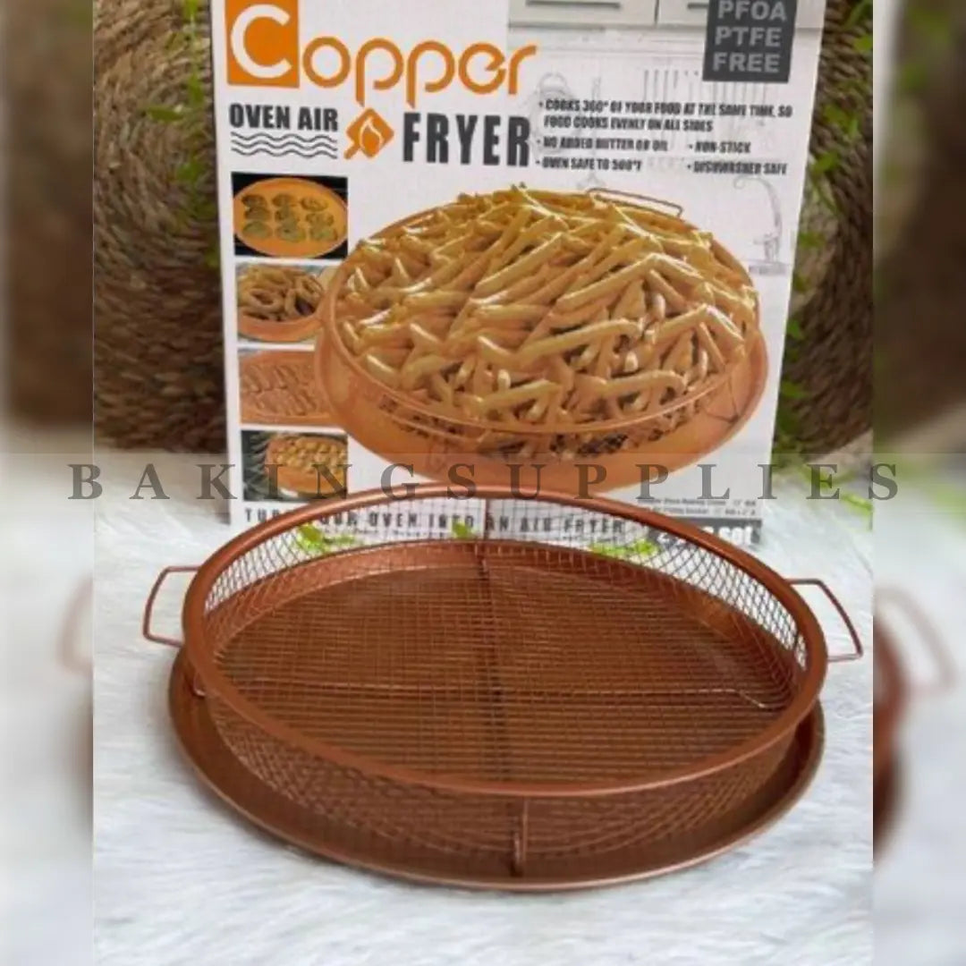Metal Fries Basket with Tray | Copper Oven Air Fryer Basket