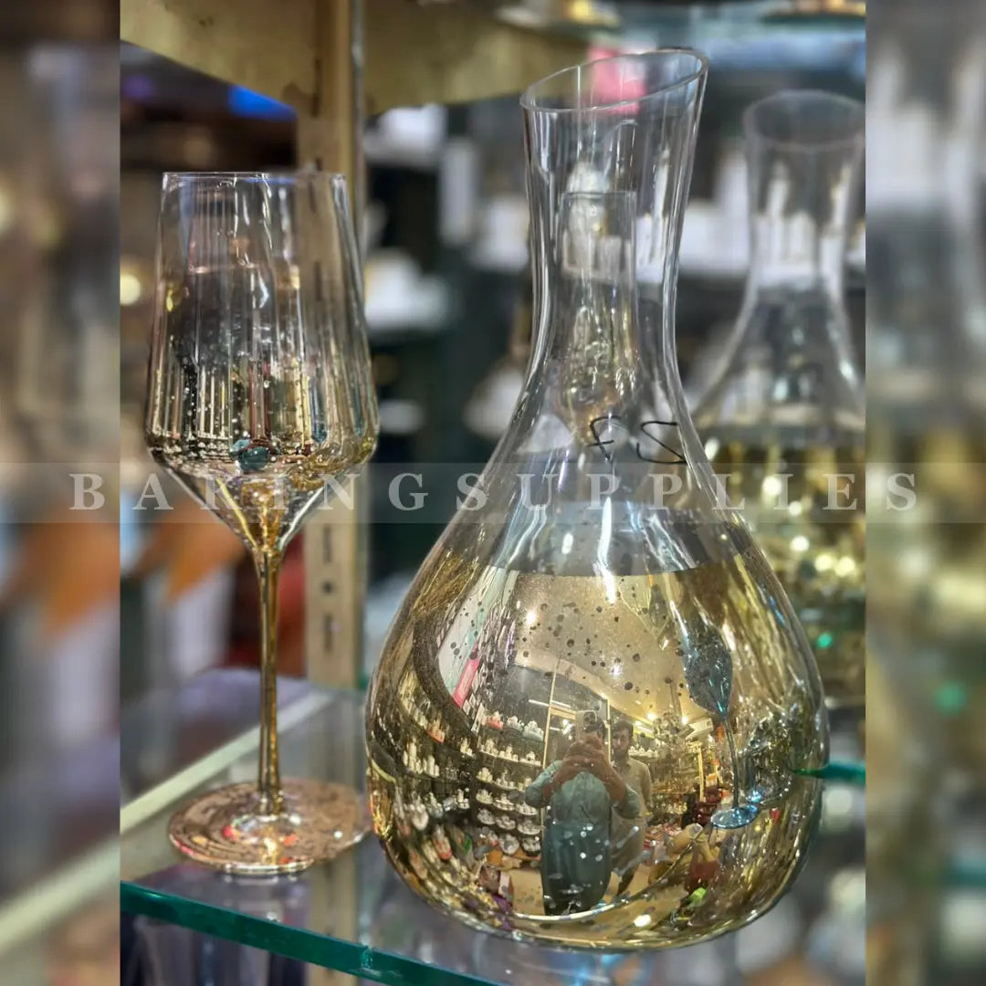 Metallic Tinted Glass Water Set 7 Pieces