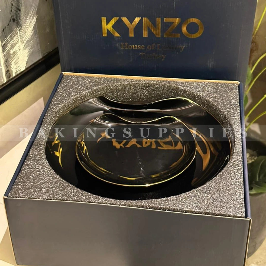 KYNZO 7-Piece Luxury Cake Set – Premium Glass Serving Set with Gift Box