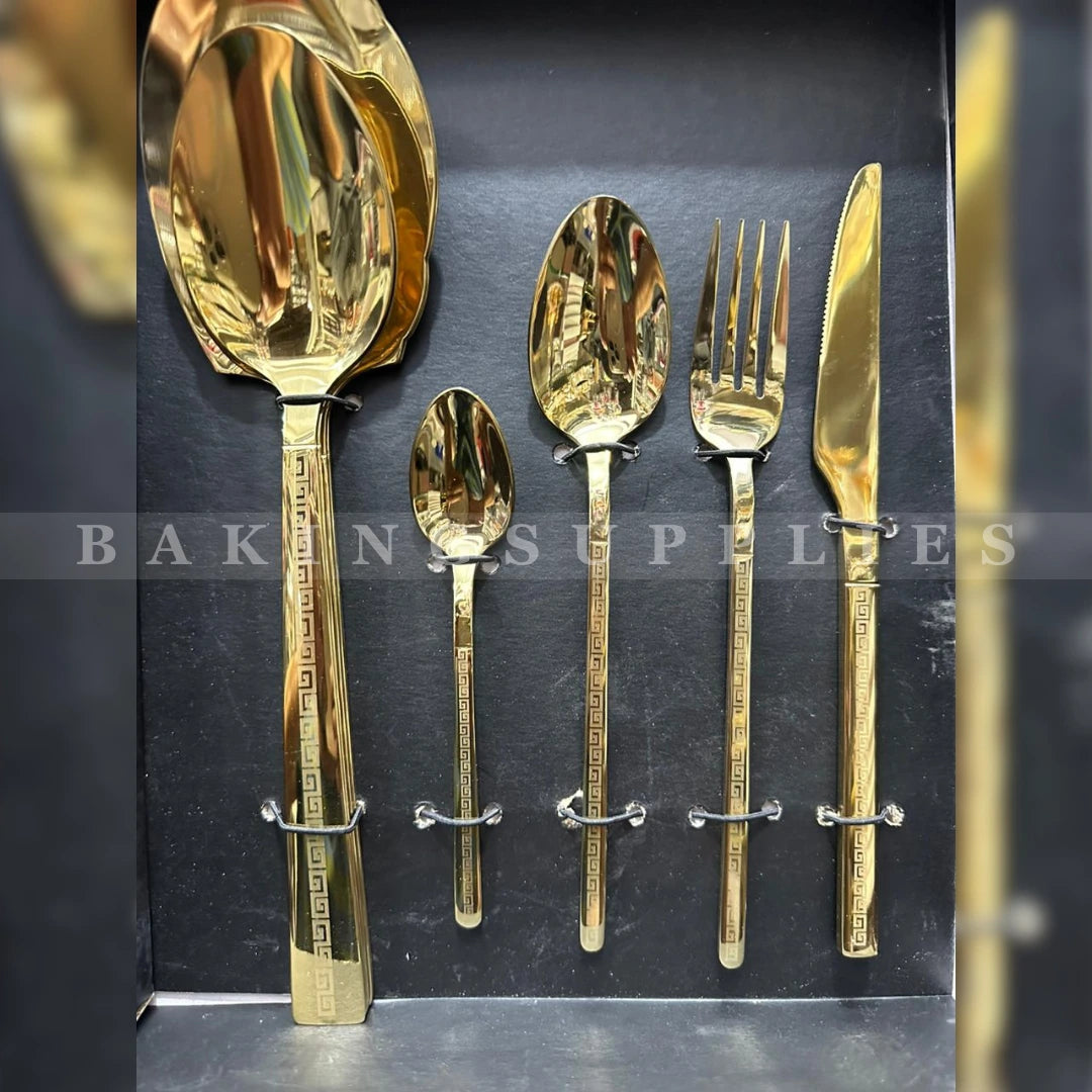 AYD 36-Piece Spoon Set (Serves 8) | Premium Gold & Silver Cutlery