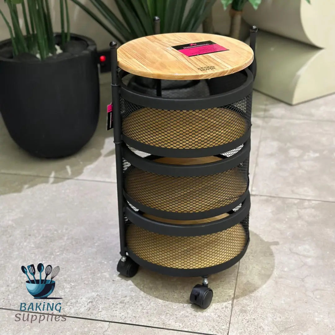 Movable Kitchen Trolley Rack - Stylish & Functional – Baking Supplies