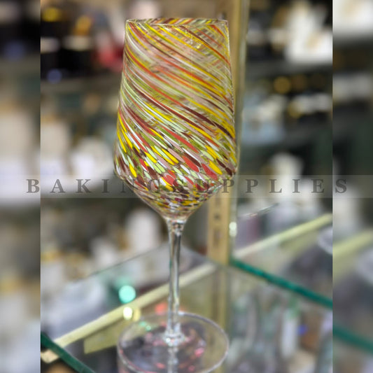 Multicolor Swirl Wine Glass Set 6 Pieces