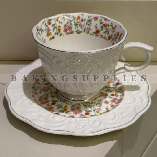 Luxury Ceramic Cups & Saucers 7-Piece Set