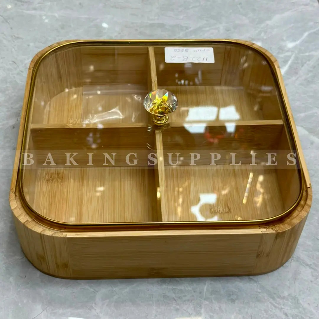 Wooden Dry Fruit Box with Acrylic Lid