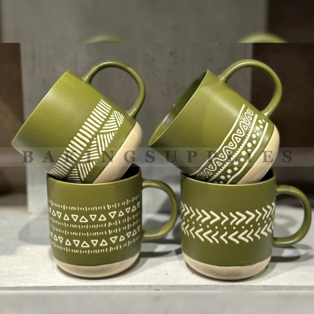 4 Piece Ceramic Mug Set