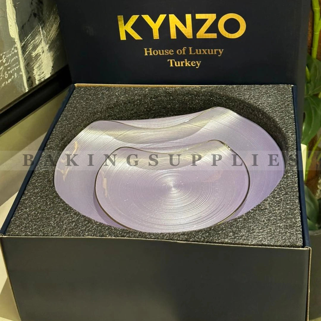 KYNZO 7-Piece Luxury Cake Set – Premium Glass Serving Set with Gift Box