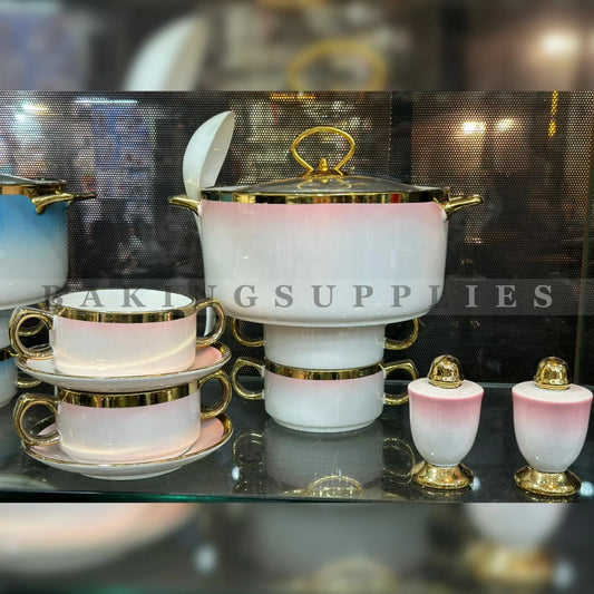 23-Piece Soup Set for 6 Persons | Elegant Gold Design