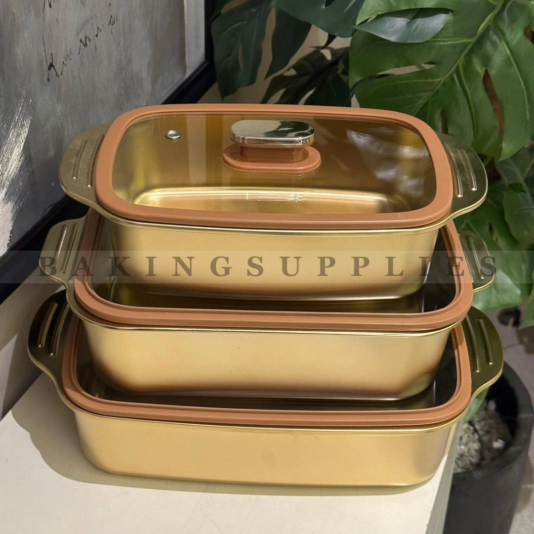 Premium Metal Serving Platter with Glass Lid